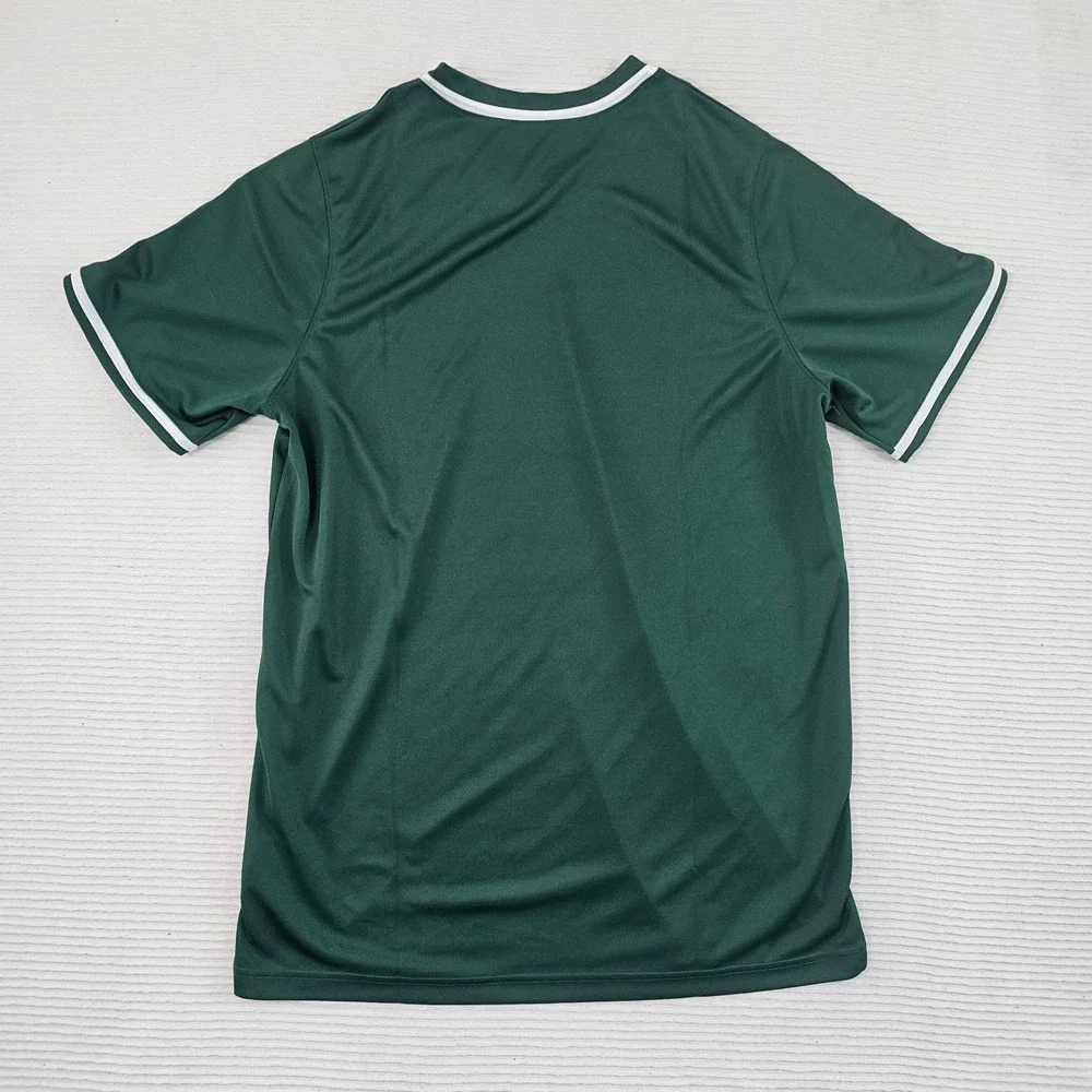 Nike Baseball Team Jersey Shirt Mens Large Green‎ White V-Neck Engineered Top